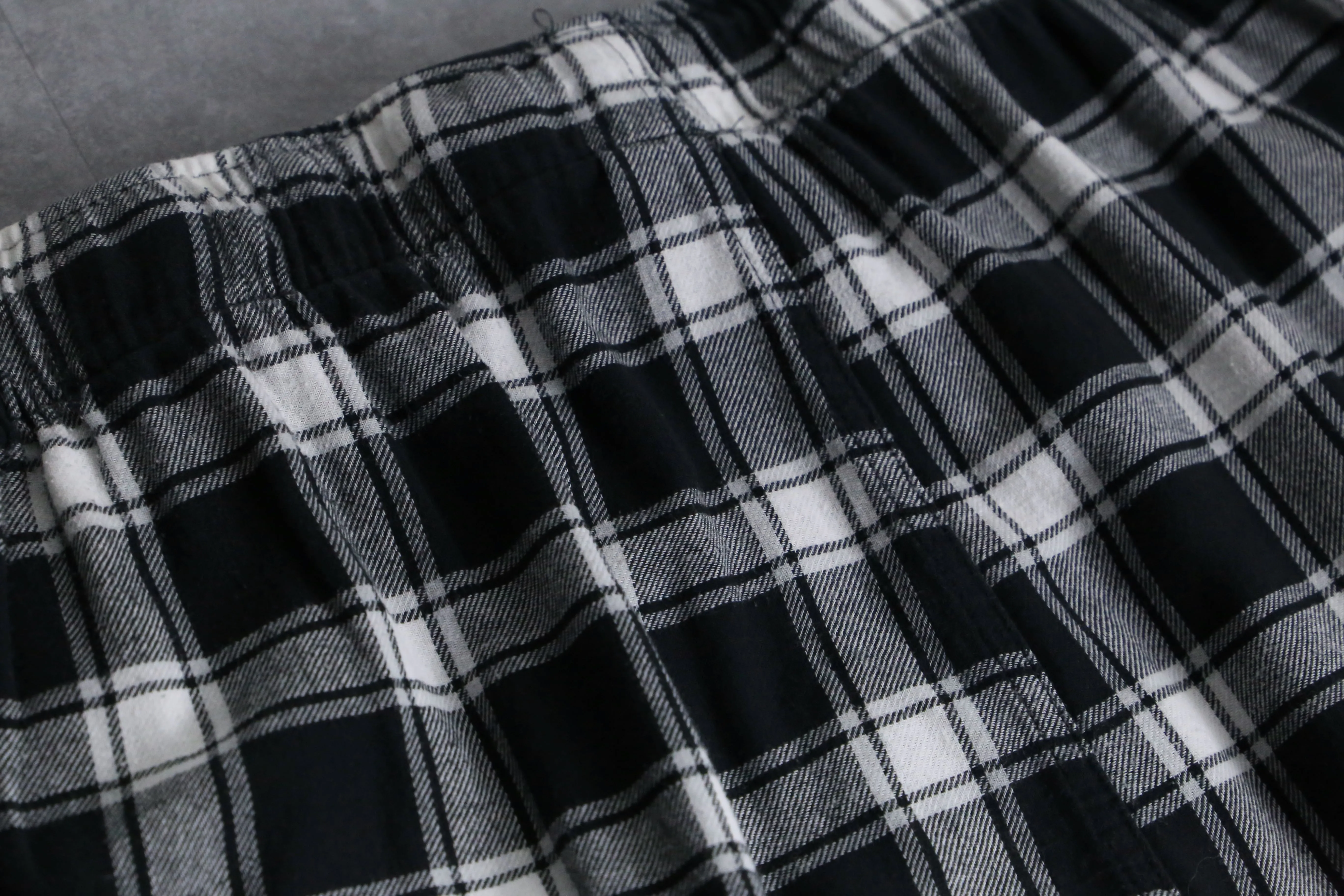 check pattern cotton flannel easy pants