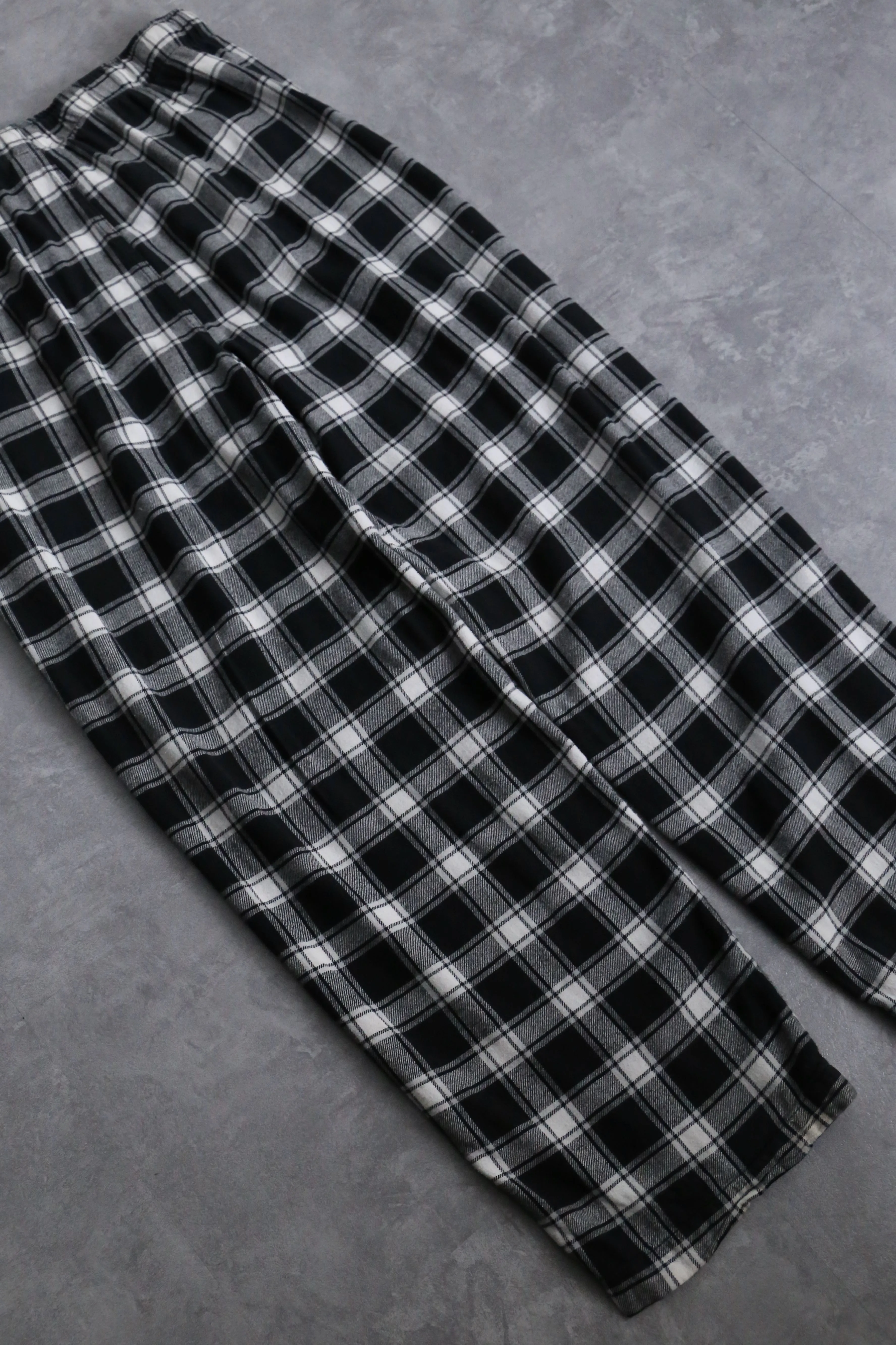 check pattern cotton flannel easy pants
