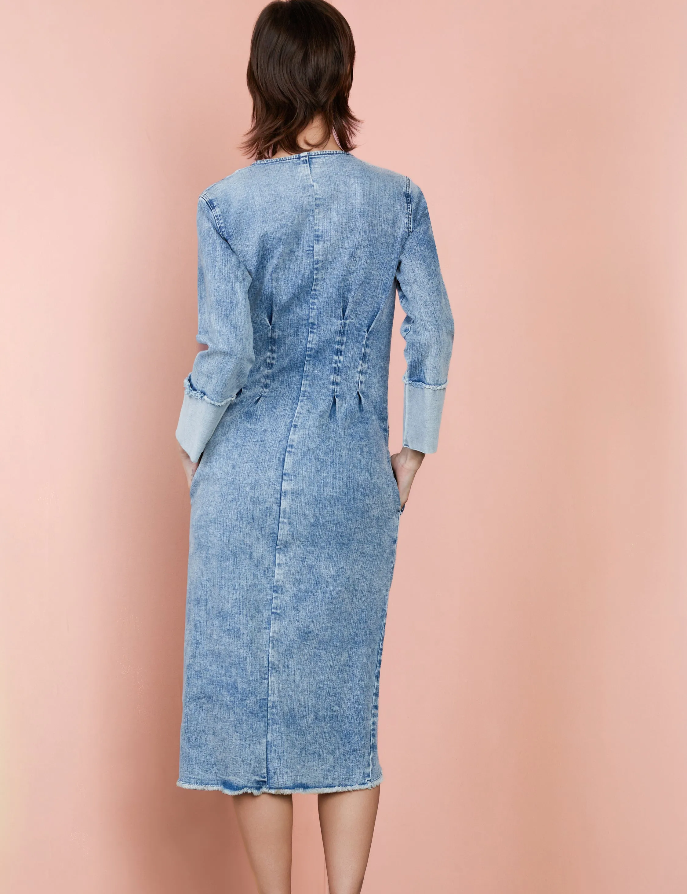 Denim Corset Midi Dress