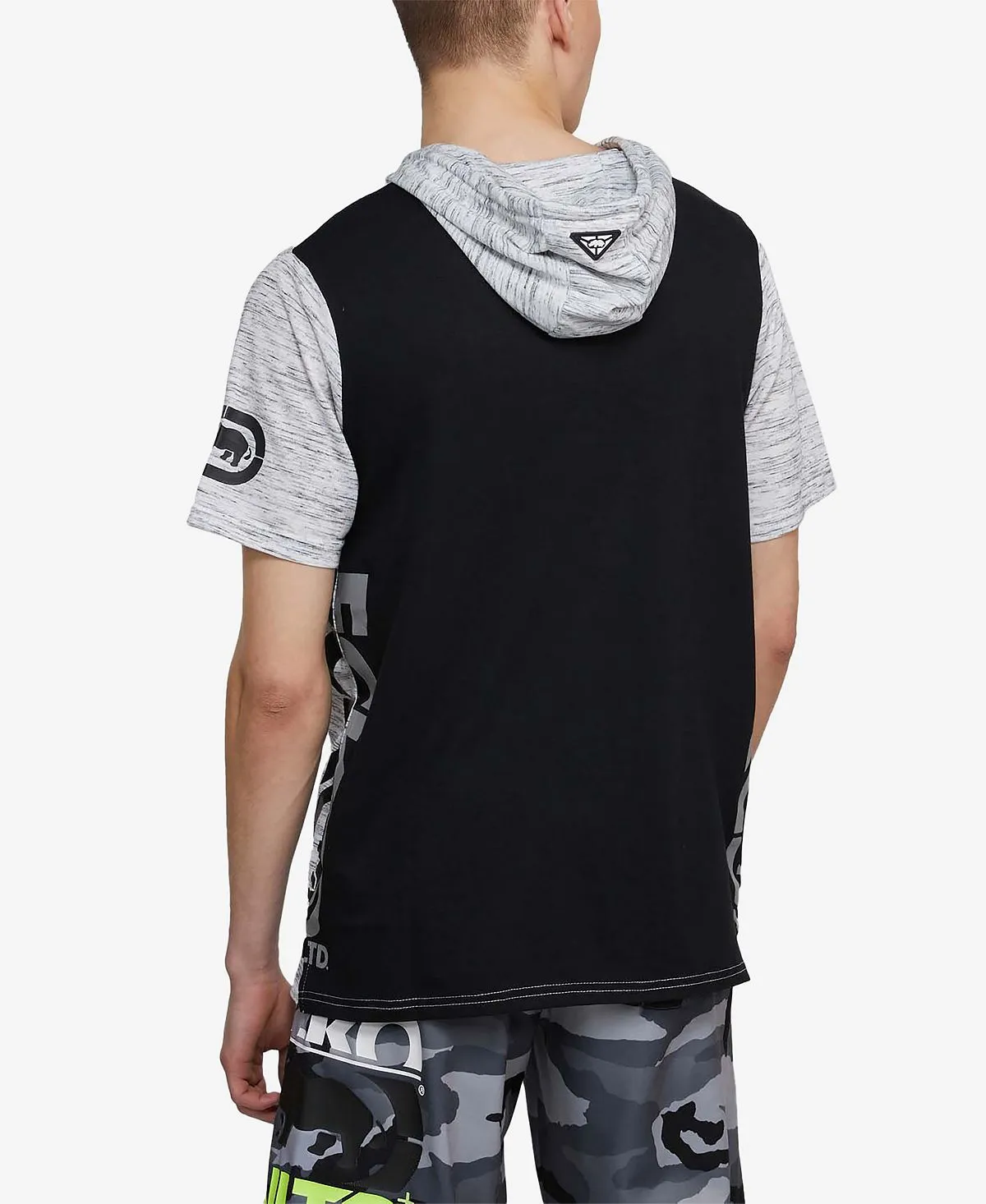 Ecko Unltd Men's Short Sleeve Car Side Hoodie, White