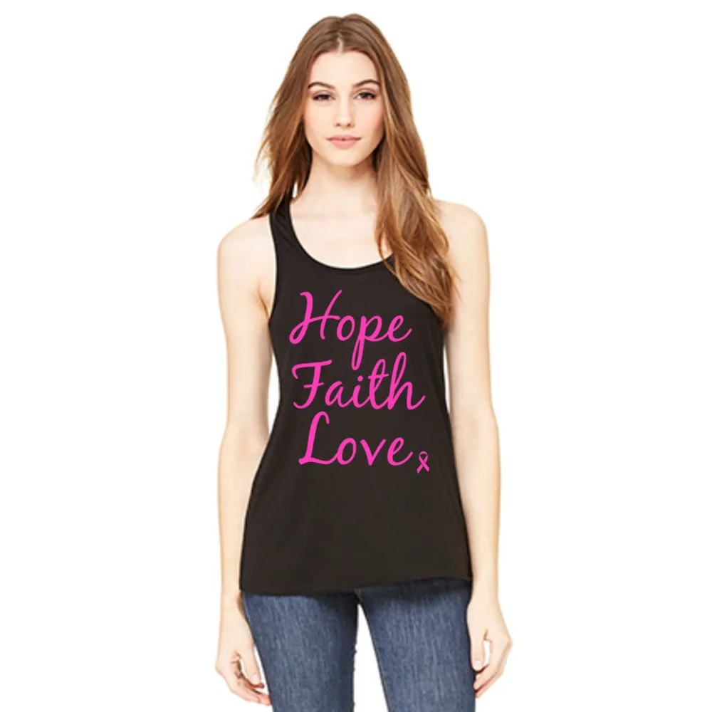 Hope Faith Love Wholesale Pink Ribbon Tank Tops