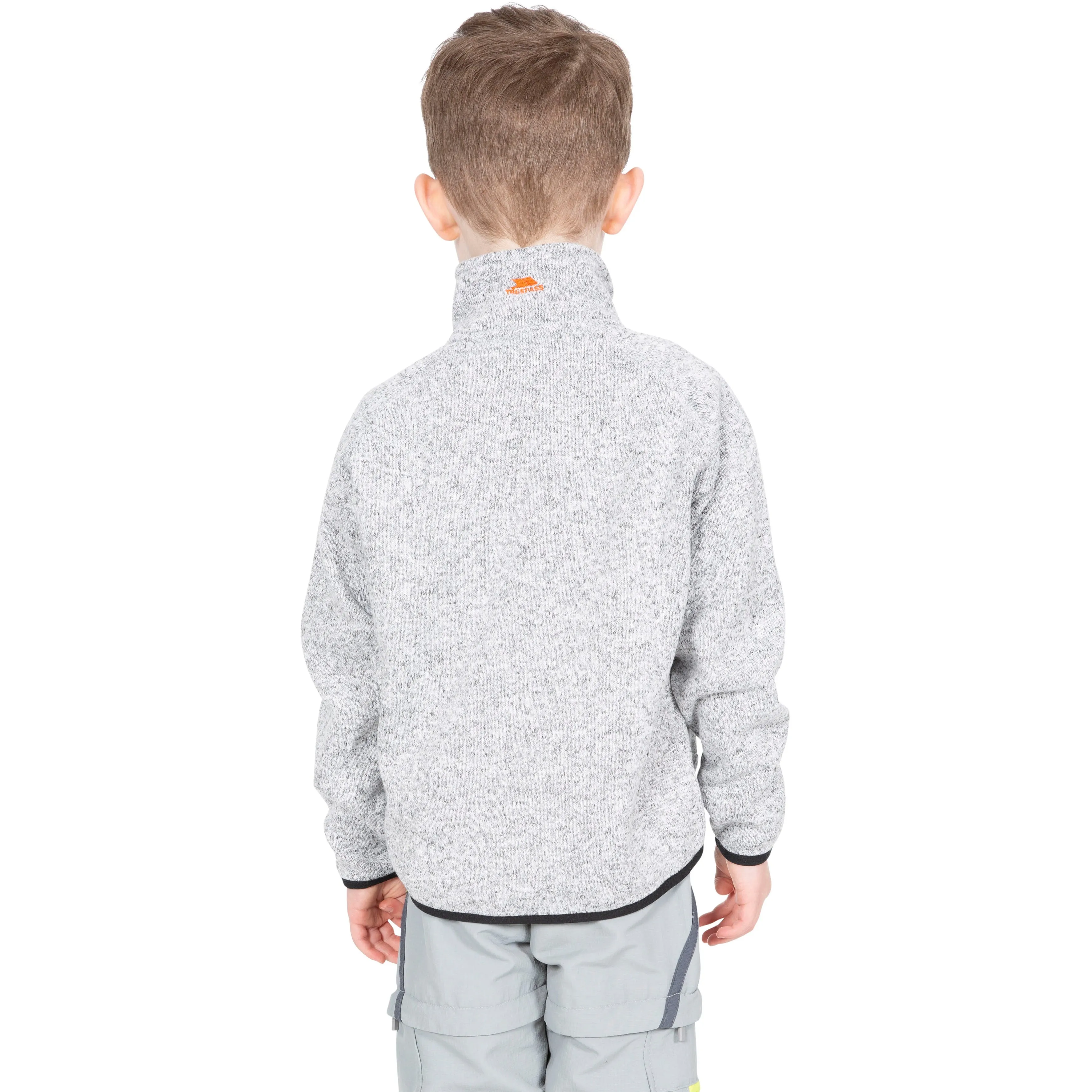 Mario Boys Full Zip Fleece Jacket - Grey Marl