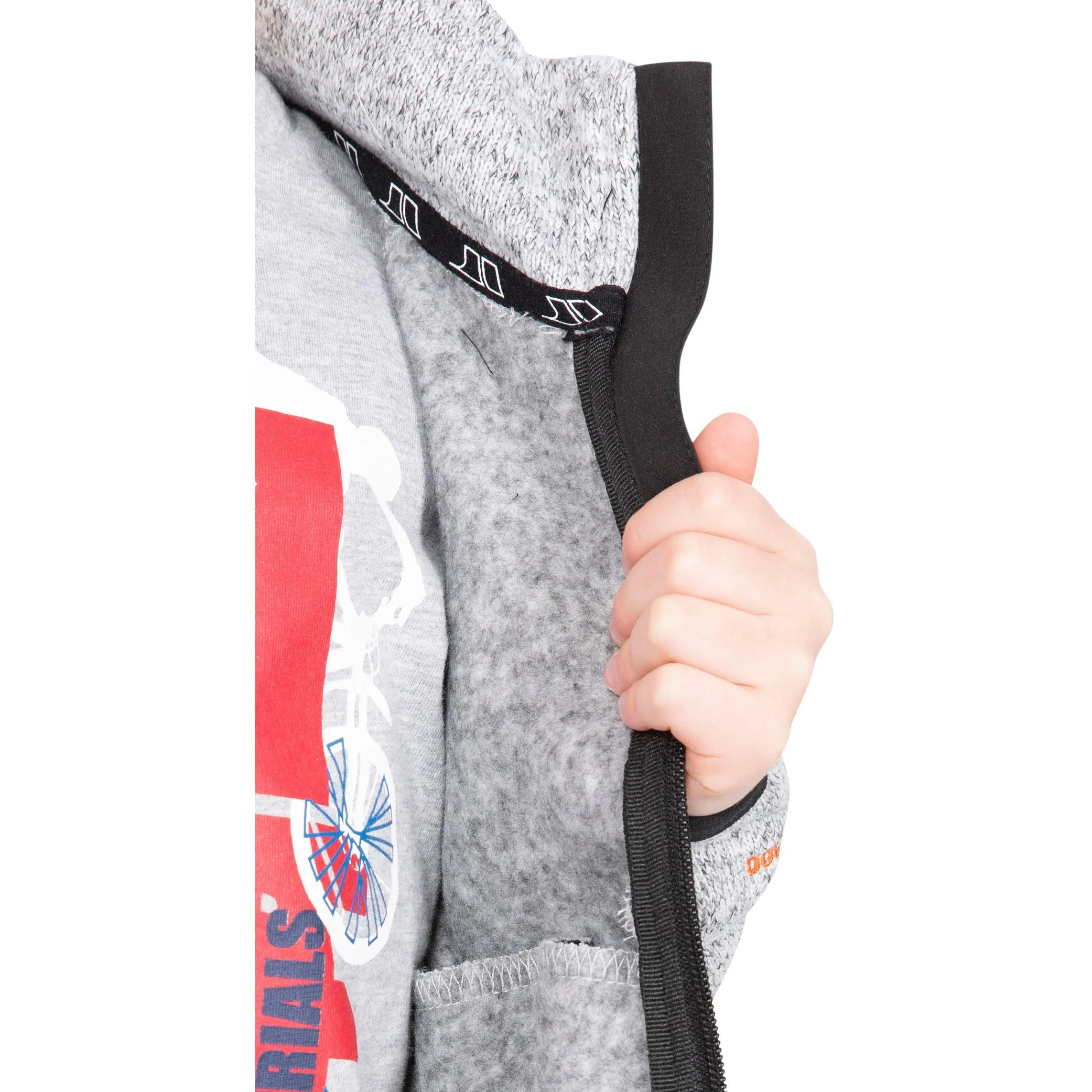 Mario Boys Full Zip Fleece Jacket - Grey Marl