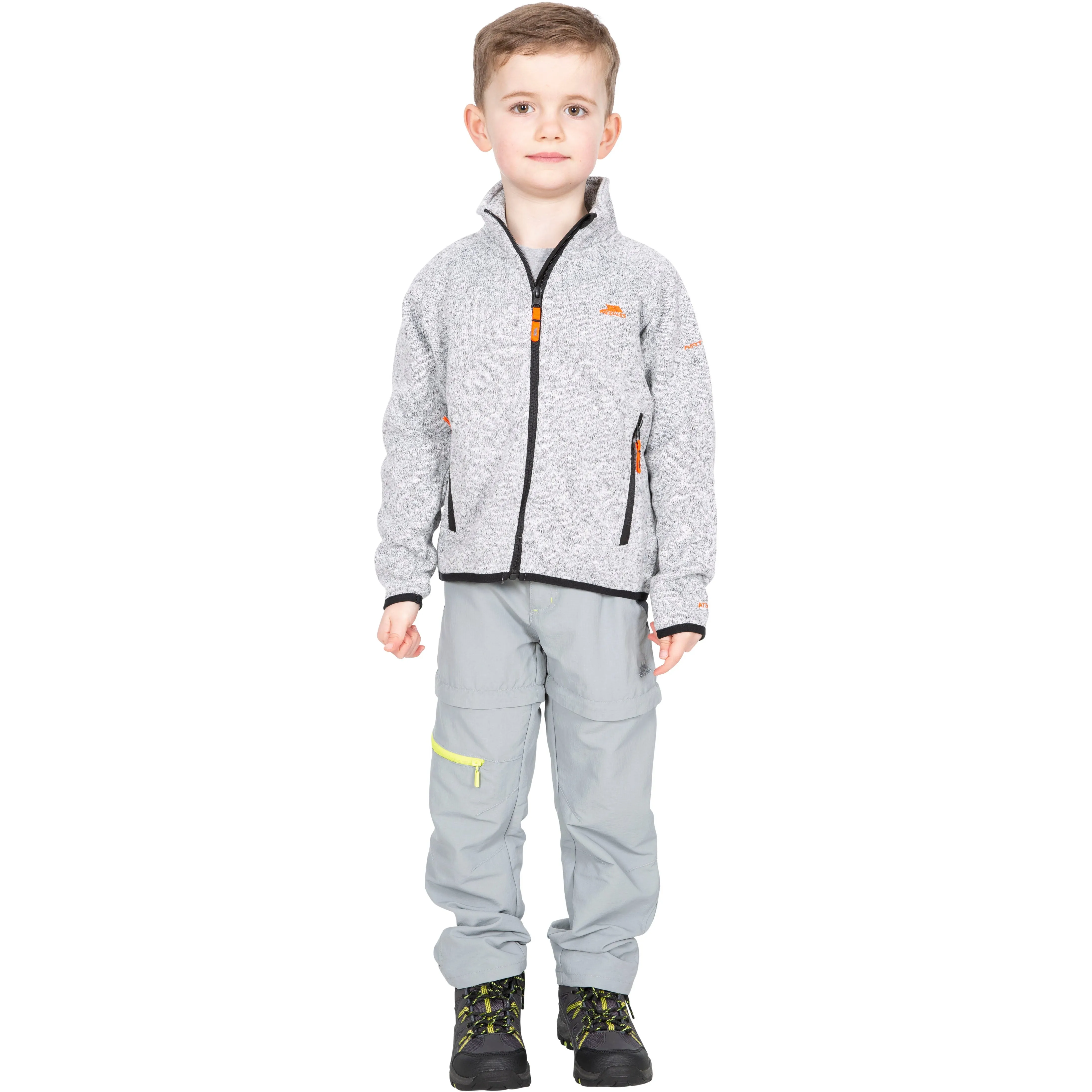 Mario Boys Full Zip Fleece Jacket - Grey Marl