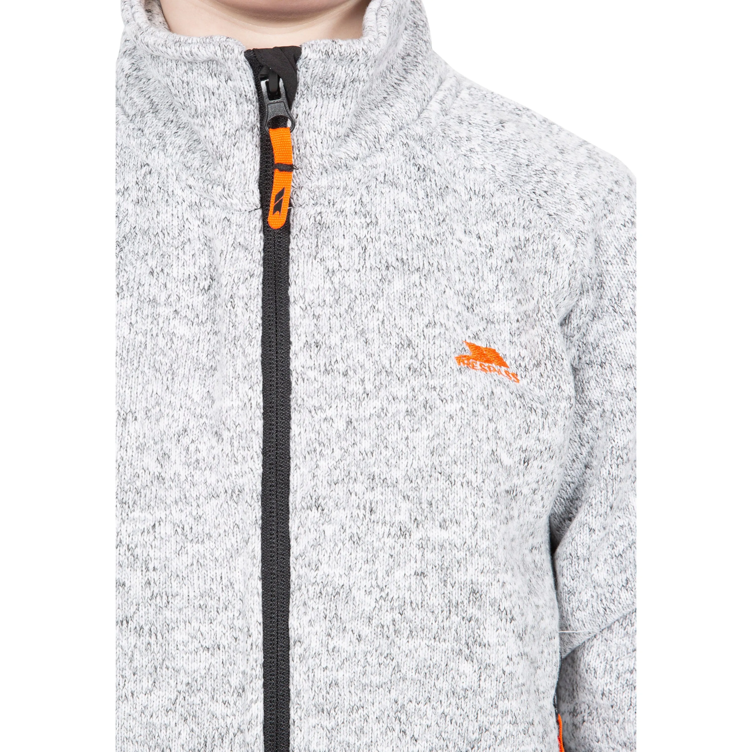 Mario Boys Full Zip Fleece Jacket - Grey Marl