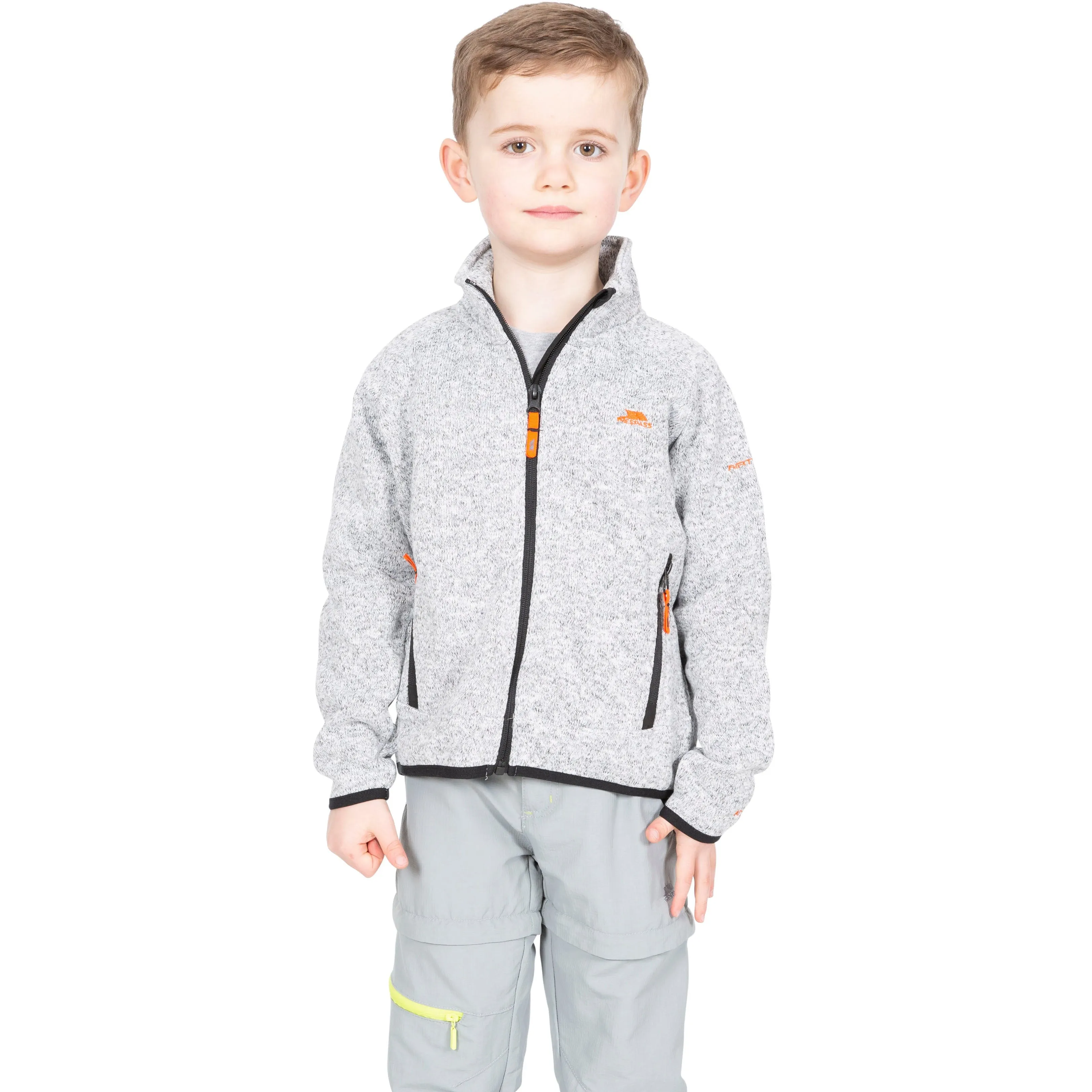 Mario Boys Full Zip Fleece Jacket - Grey Marl