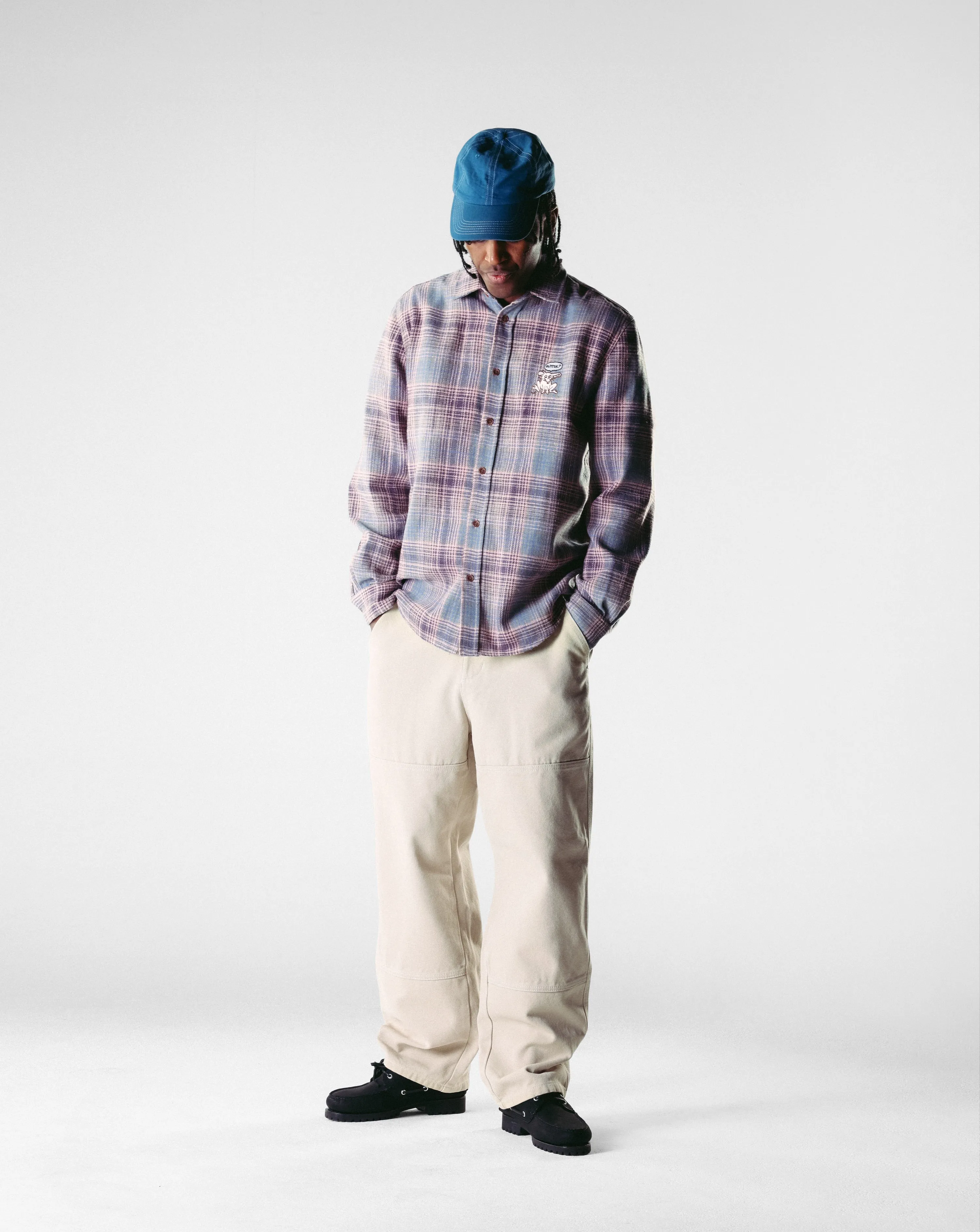 Rodent Flannel Shirt, Pink / Grey